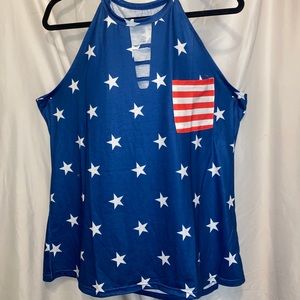 American flag halter shirt